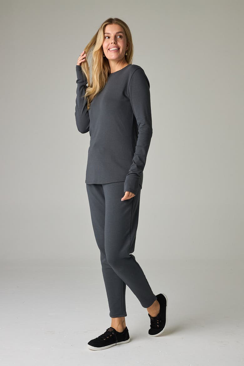Garda Eco-Luxe Rib Crew-Neck Long Sleeve Top - Ultra Luxe Flow, Alternate, color, Slate