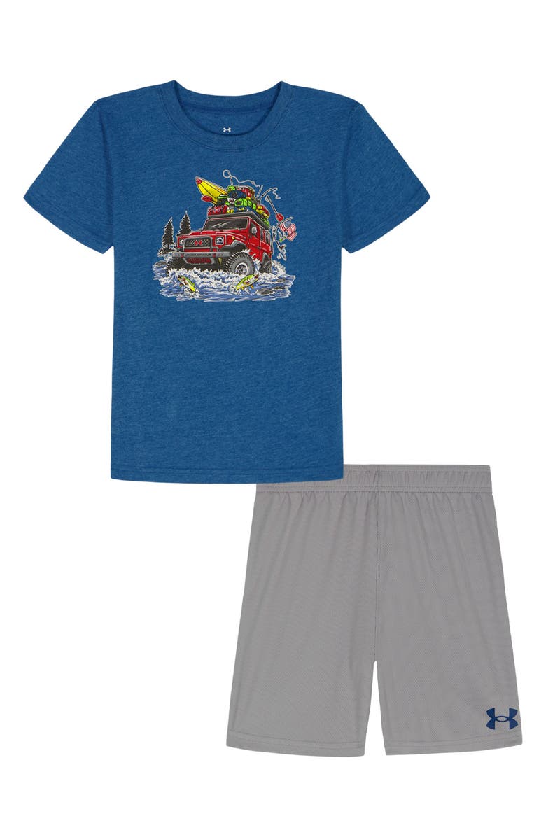 Under Armour Kids' River Run Graphic T-Shirt & Shorts Set, Main, color, Varsity Blue