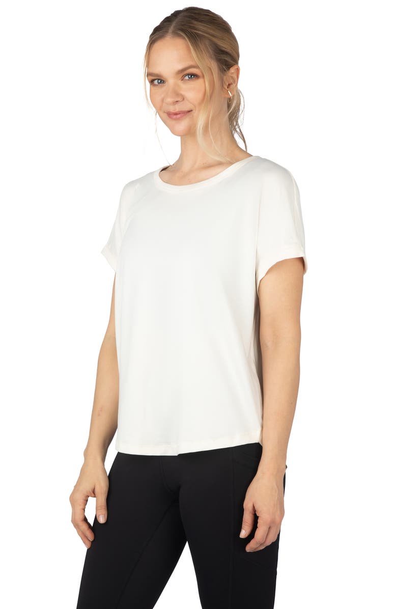 90 DEGREE BY REFLEX Beverly Supersoft 2-Pack Roll Cuff T-Shirt, Alternate, color, Canal Blue/ Pristine