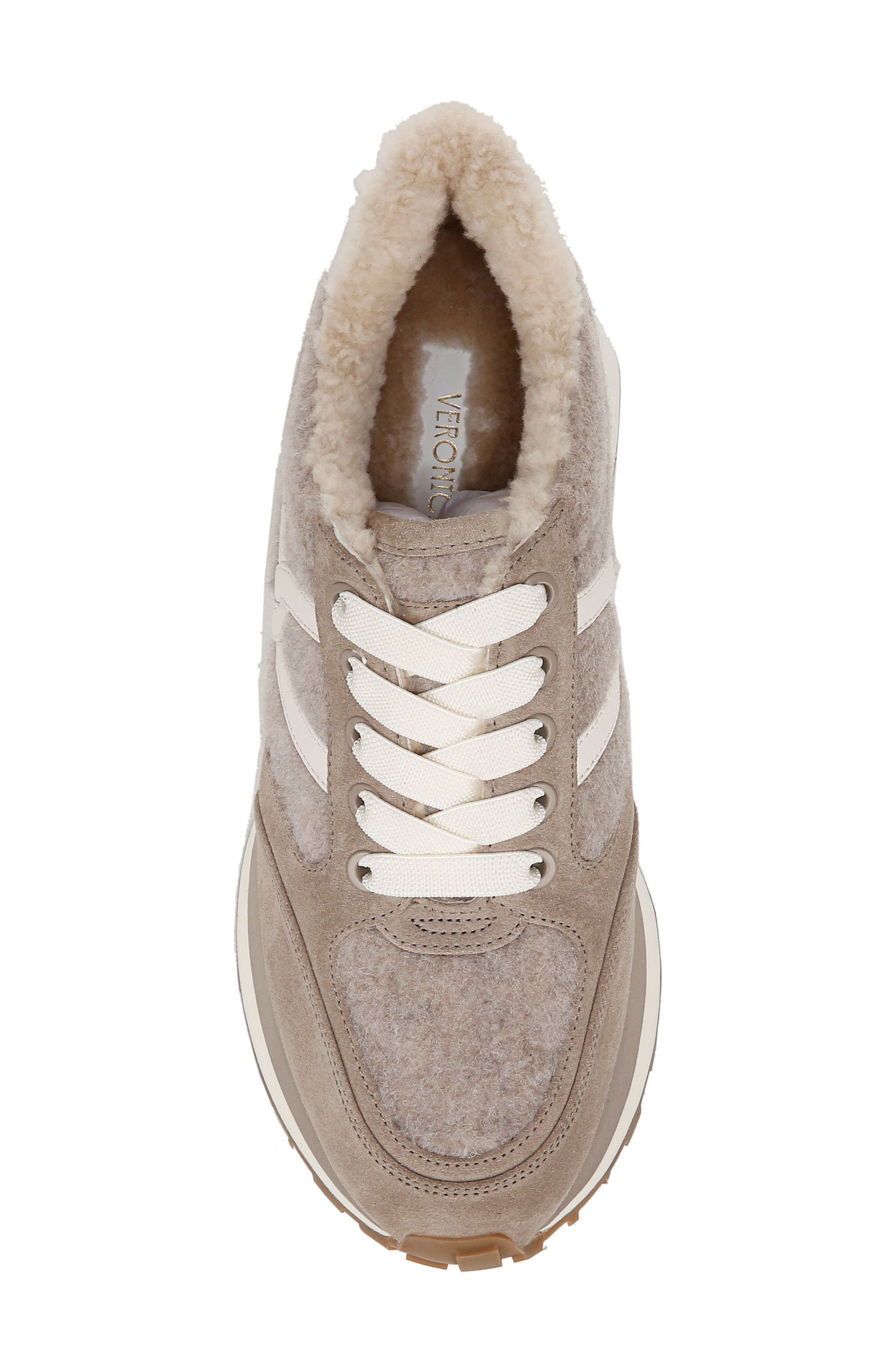 Veronica Beard Valentina Genuine Shearling Lined Sneaker, Alternate, color, Cobblestone