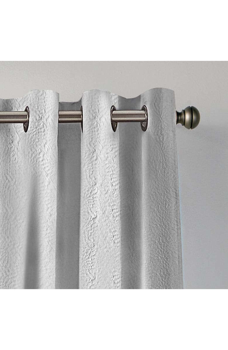 DKNY Chrysanthemum Floral Grommet Curtains, Alternate, color, Grey