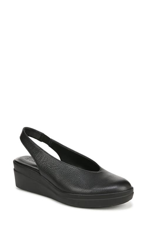 Naturalizer Sutton Slingback Platform Wedge Pump In Black/black