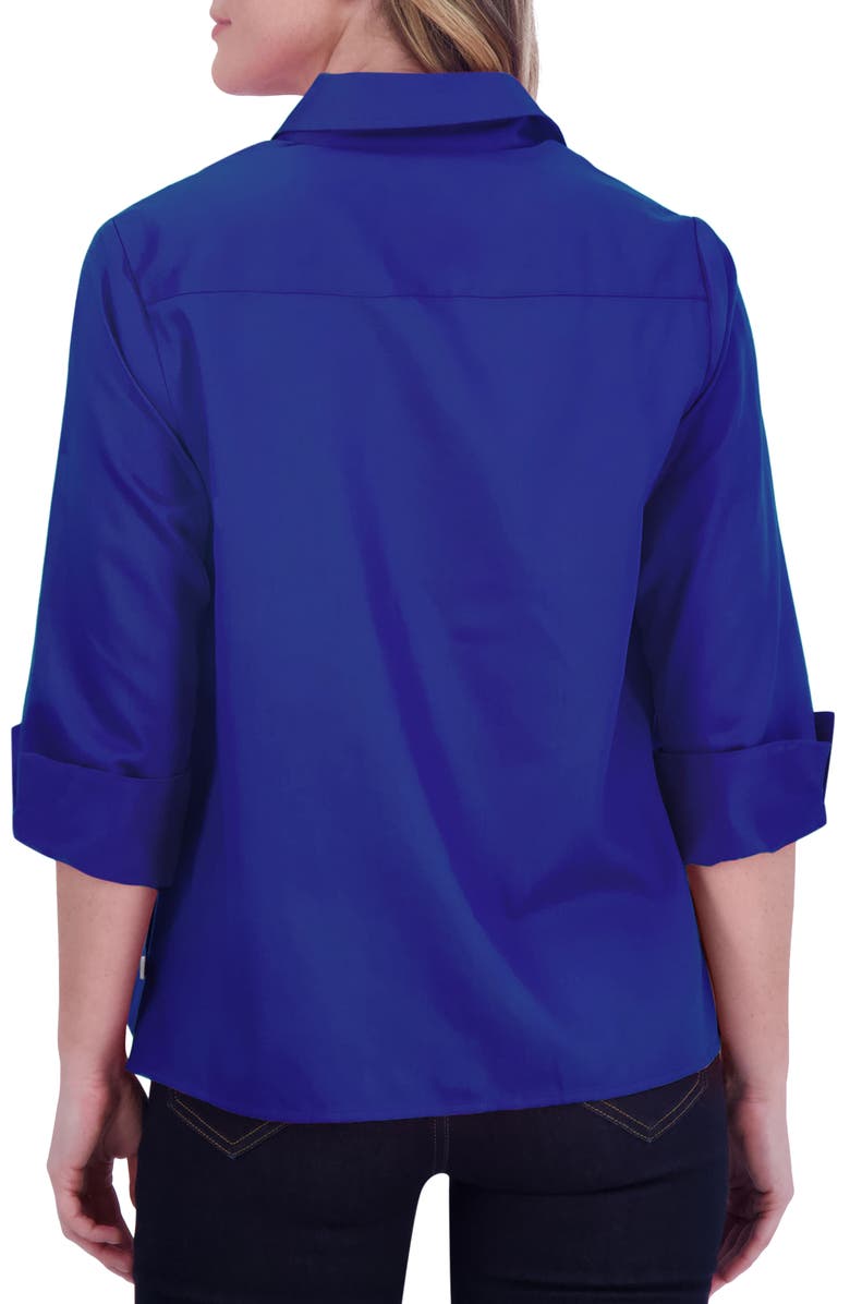 Foxcroft Beatrice Side Button Accent Shirt, Alternate, color, Sapphire