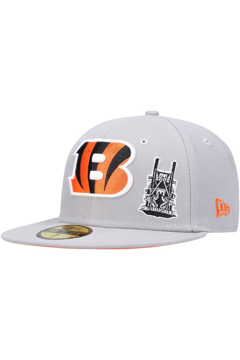 Men's New Era Gray Cincinnati Bengals City Describe 59FIFTY Fitted Hat, Main, color, Gray