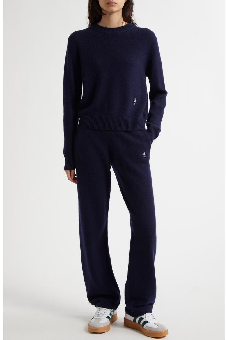 SRC Cashmere & Wool Crewneck Sweater, Alternate, color, NAVY