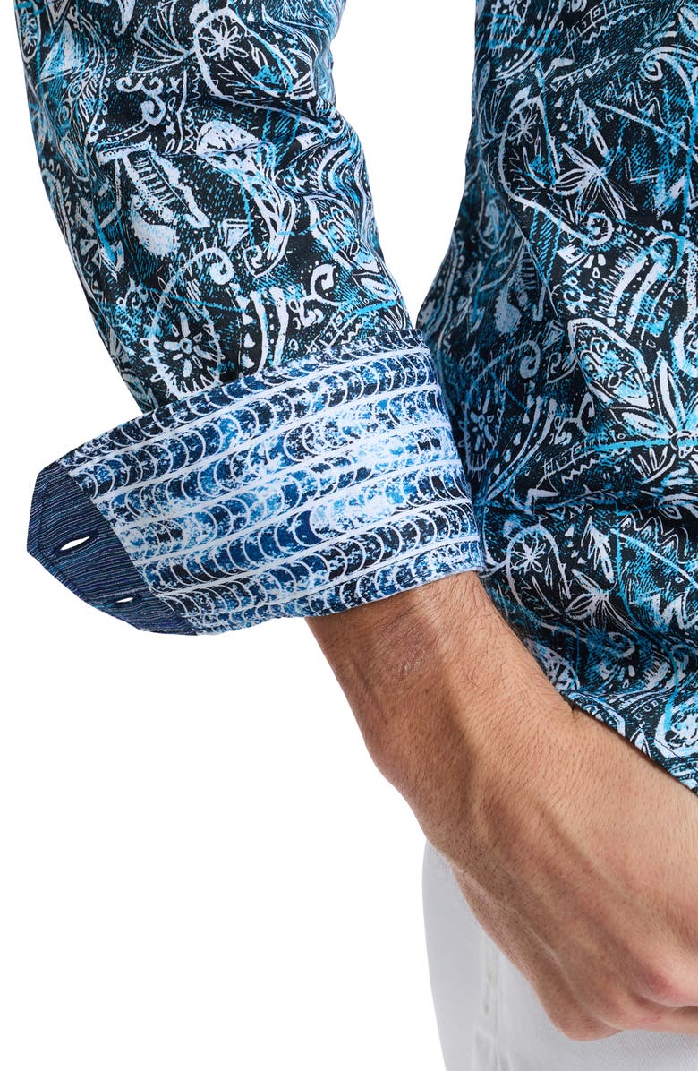 Robert Graham Atwell Long Sleeve Button-Up Shirt, Alternate, color, Blue