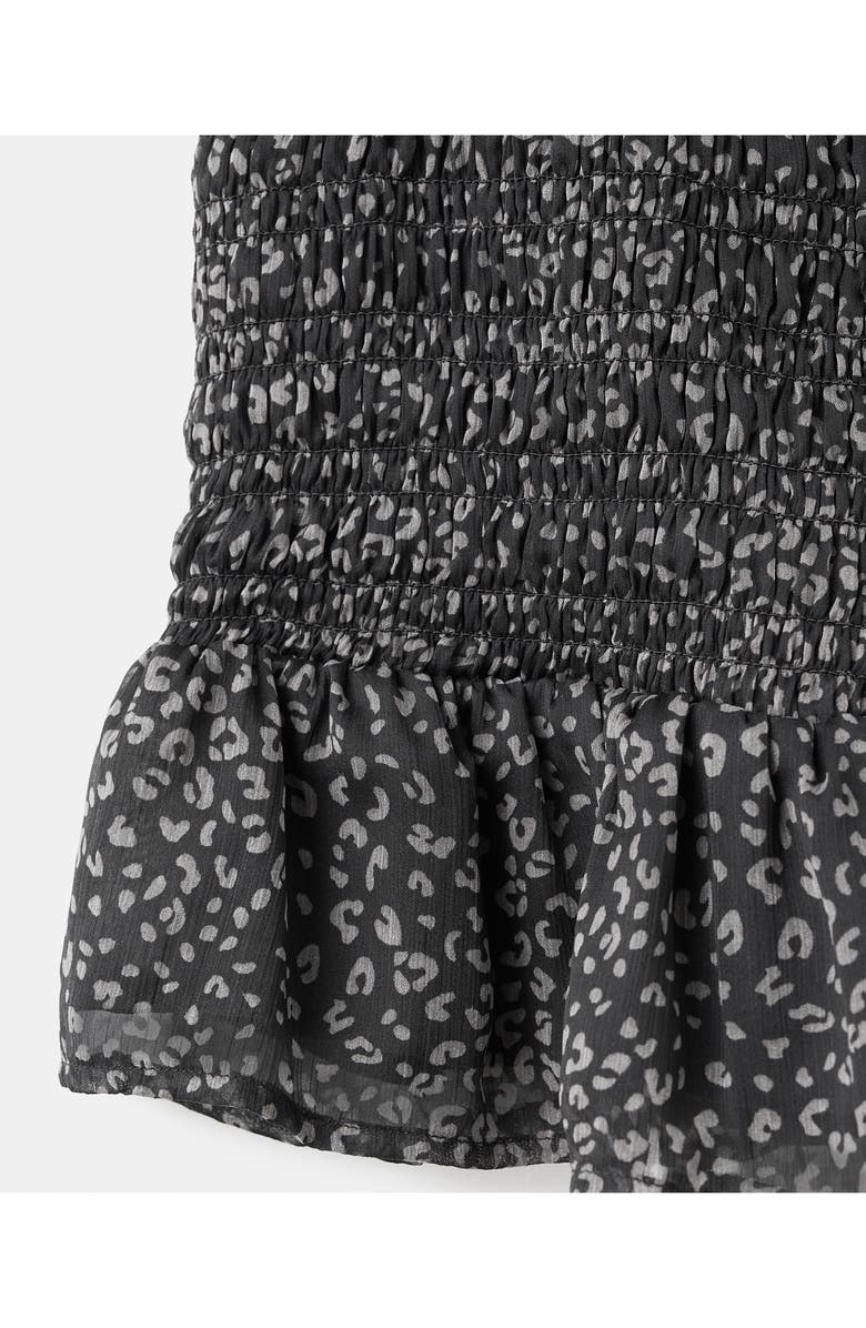 MANGO TEEN Leopard Ruffle Miniskirt, Alternate, color, Black