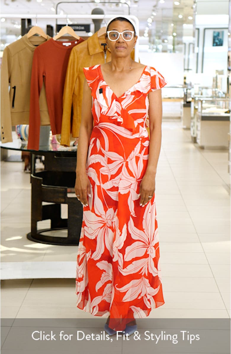 The Bridget Floral Print Ruffle Dress, sales video thumbnail