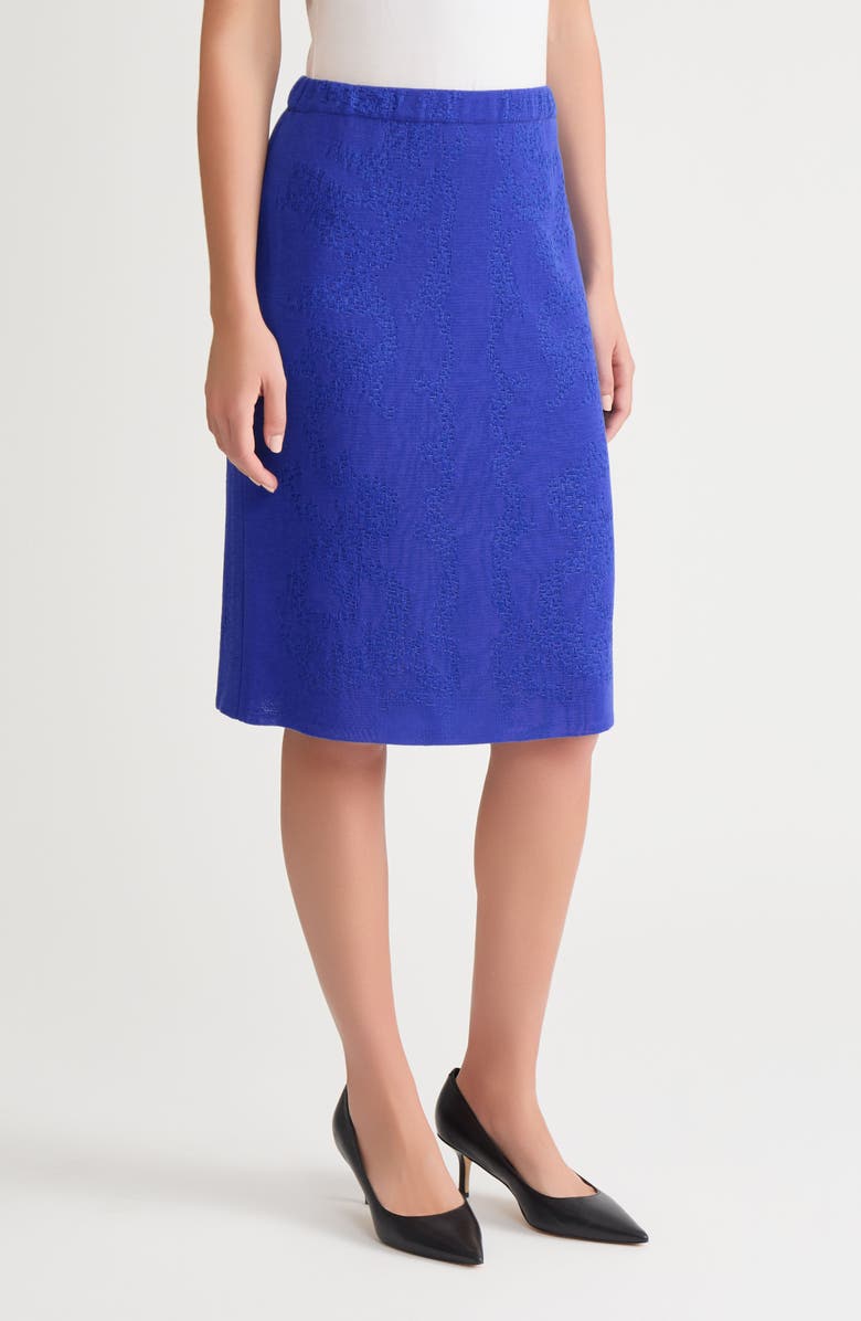 Ming Wang Tonal Straight Knit Skirt, Alternate, color, Sapphire Sea