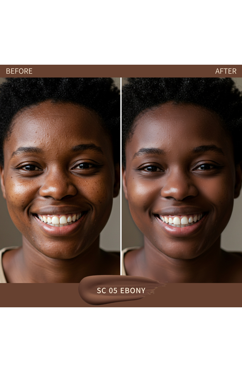 Siia Cosmetics Seamless Fit Foundation Duo, Alternate, color, Ebony