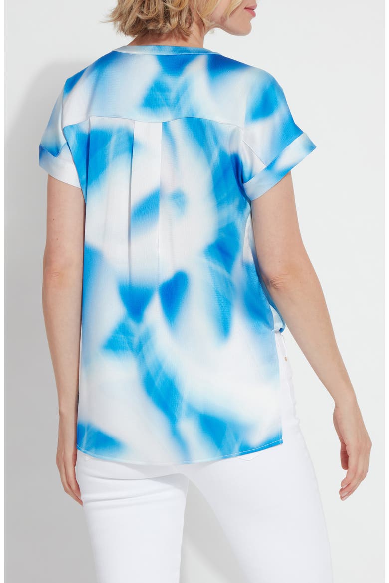 Coraline Print V-Neck Top, Alternate, color, DIGITAL BLUES