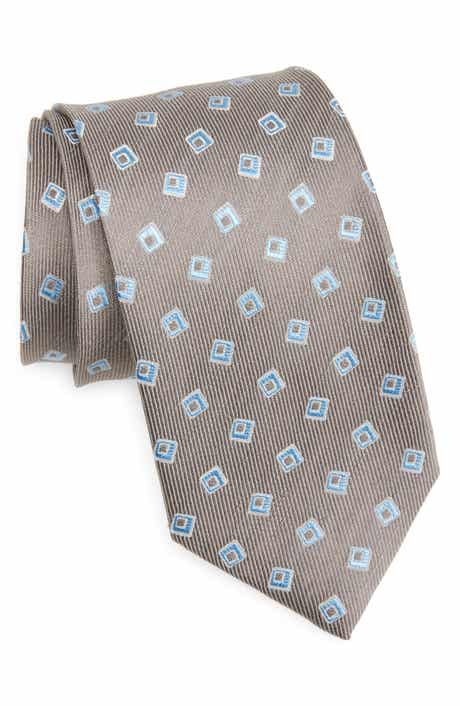 David Donahue Geometric Silk & Linen Tie