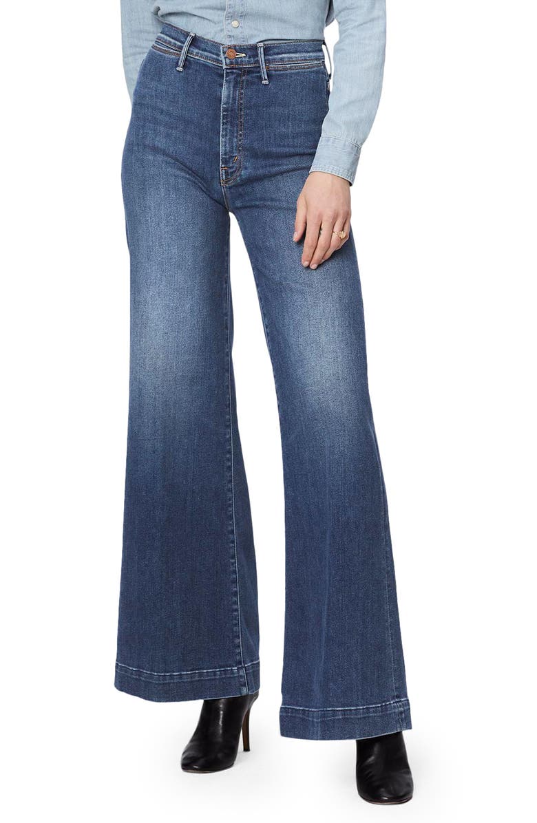 MOTHER The Swooner Roller High Waist Wide Leg Jeans, Main, color, 