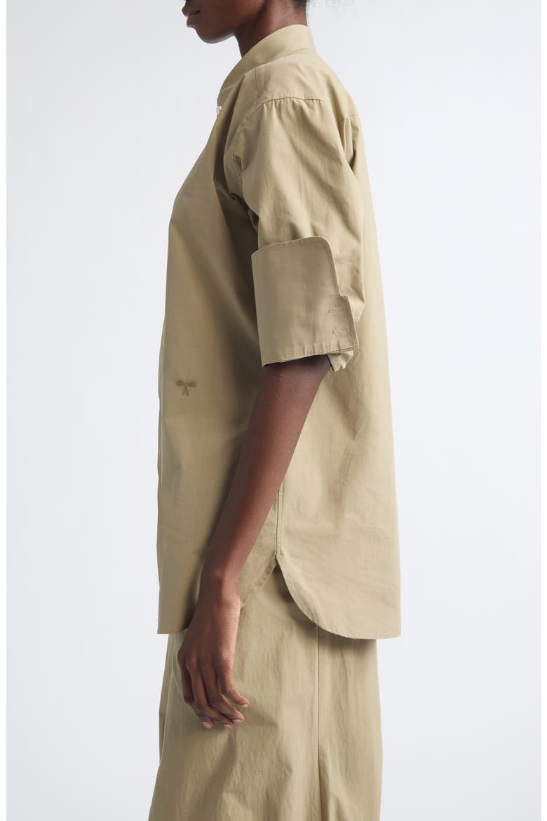 High Fidelity Asymmetric Cotton Shirt, Alternate, color, SAND