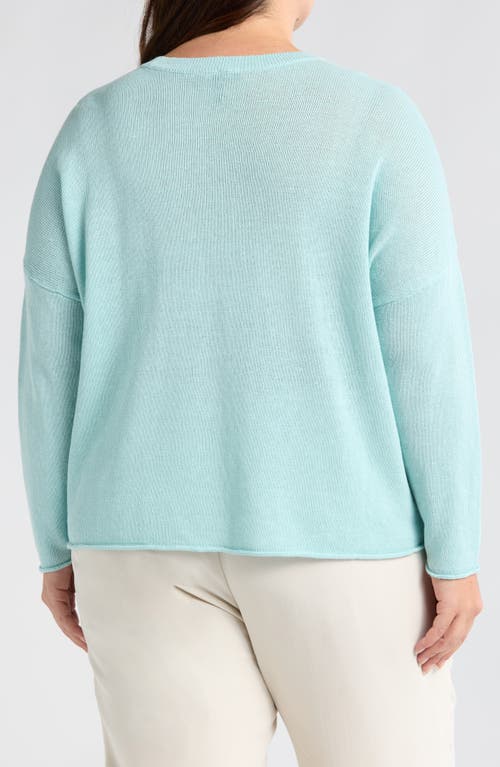 Eileen Fisher Crewneck Wool Sweater In Blue