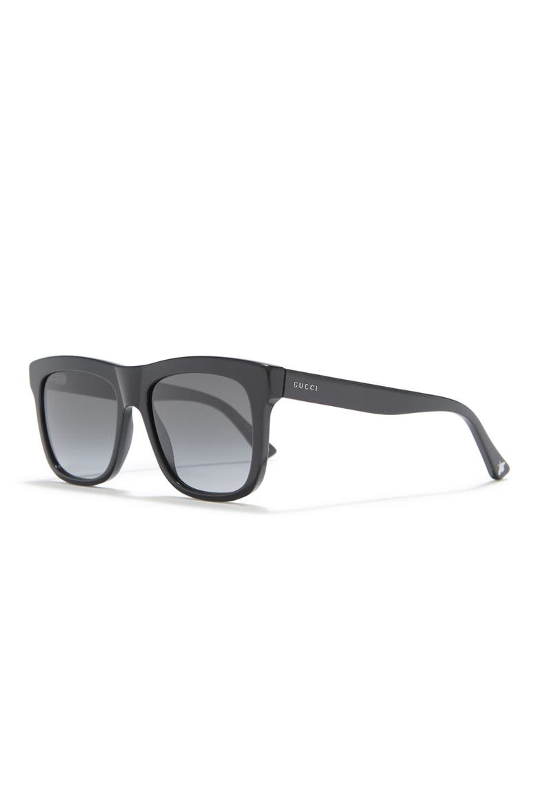56mm Square Sunglasses, Alternate, color, BLACK BLACK SILVER