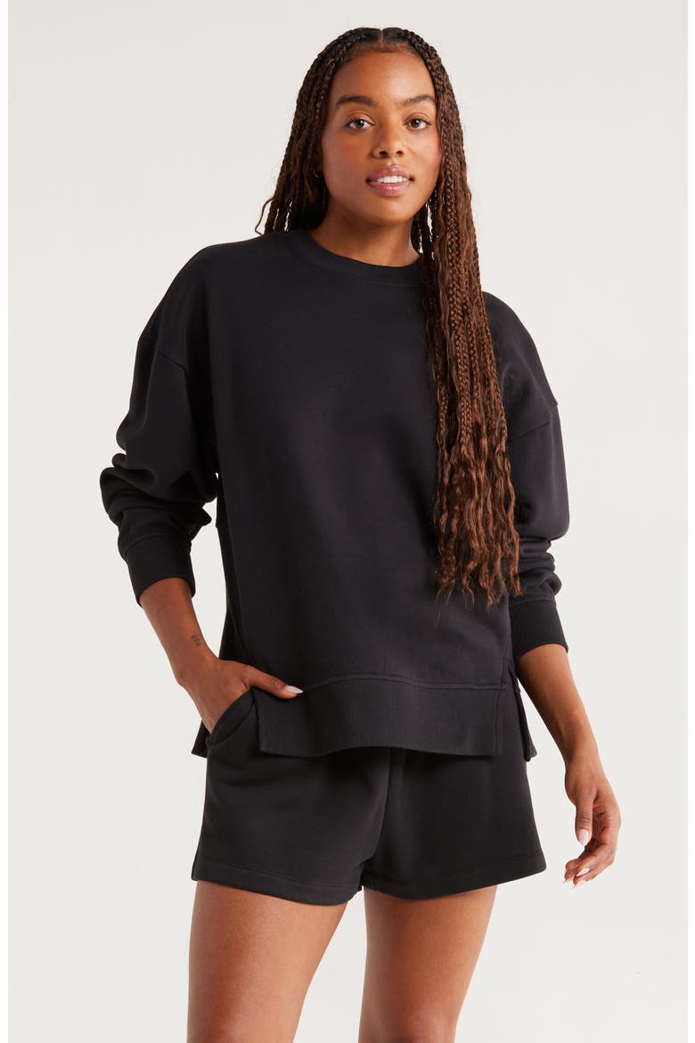 Ultracozy Fleece Relaxed Sweatshirt, Main, color, BLACK