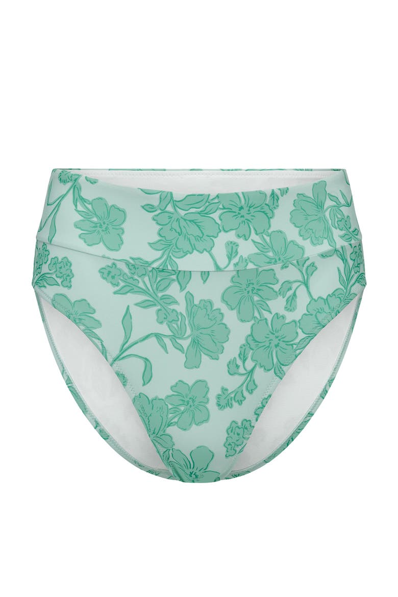 Perry Swimwear High Waisted Bottom, Alternate, color, Floral green