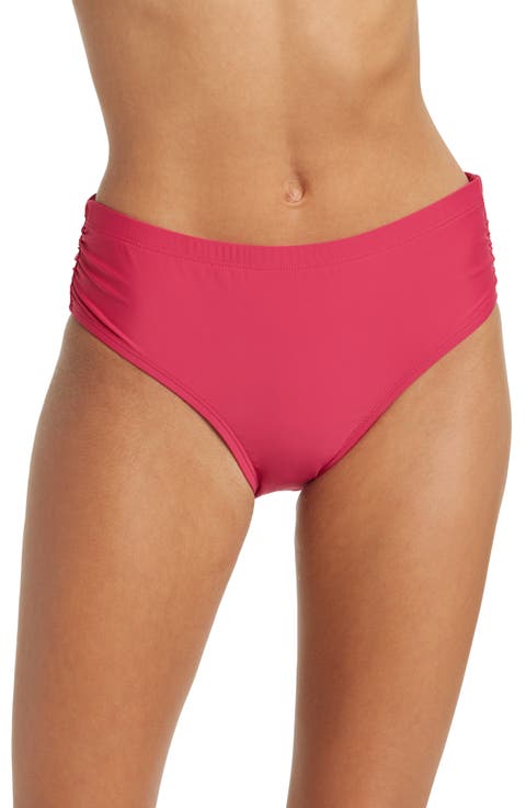 Shirred Side Bikini Bottoms