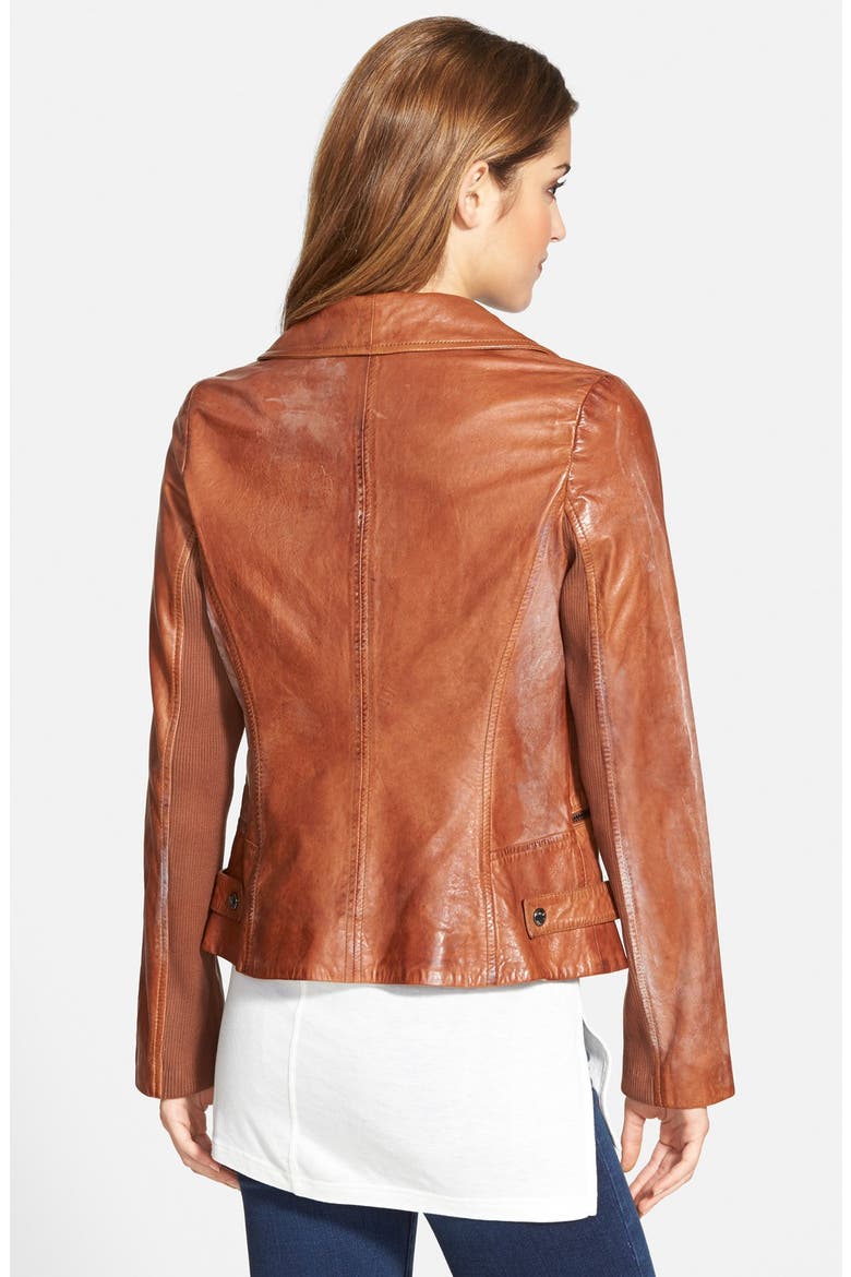 Leather Moto Jacket, Alternate, color, VINTAGE COGNAC