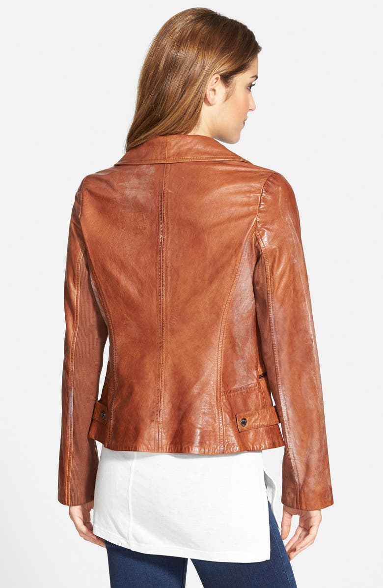 Bernardo Leather Moto Jacket, Alternate, color, 