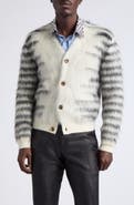 TOM FORD Brushed Stripe Mohair Blend Cardigan