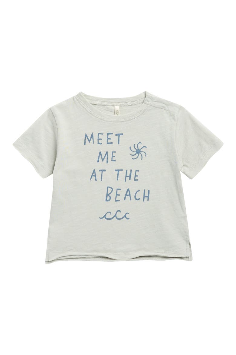 Meet Me at the Beach Cotton Graphic T-Shirt, Main, color, SEAFOAM