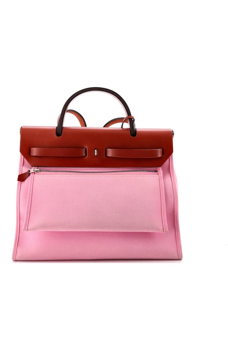 Pre-Owned Hermes Herbag Zip Leather and Toile 31, Alternate, color, Mauve Sylvestre