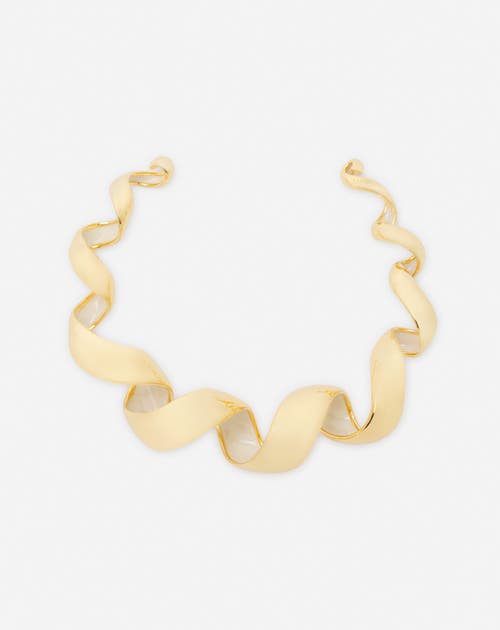 Lanvin Melodie Ribbon Necklace In Gold/moon
