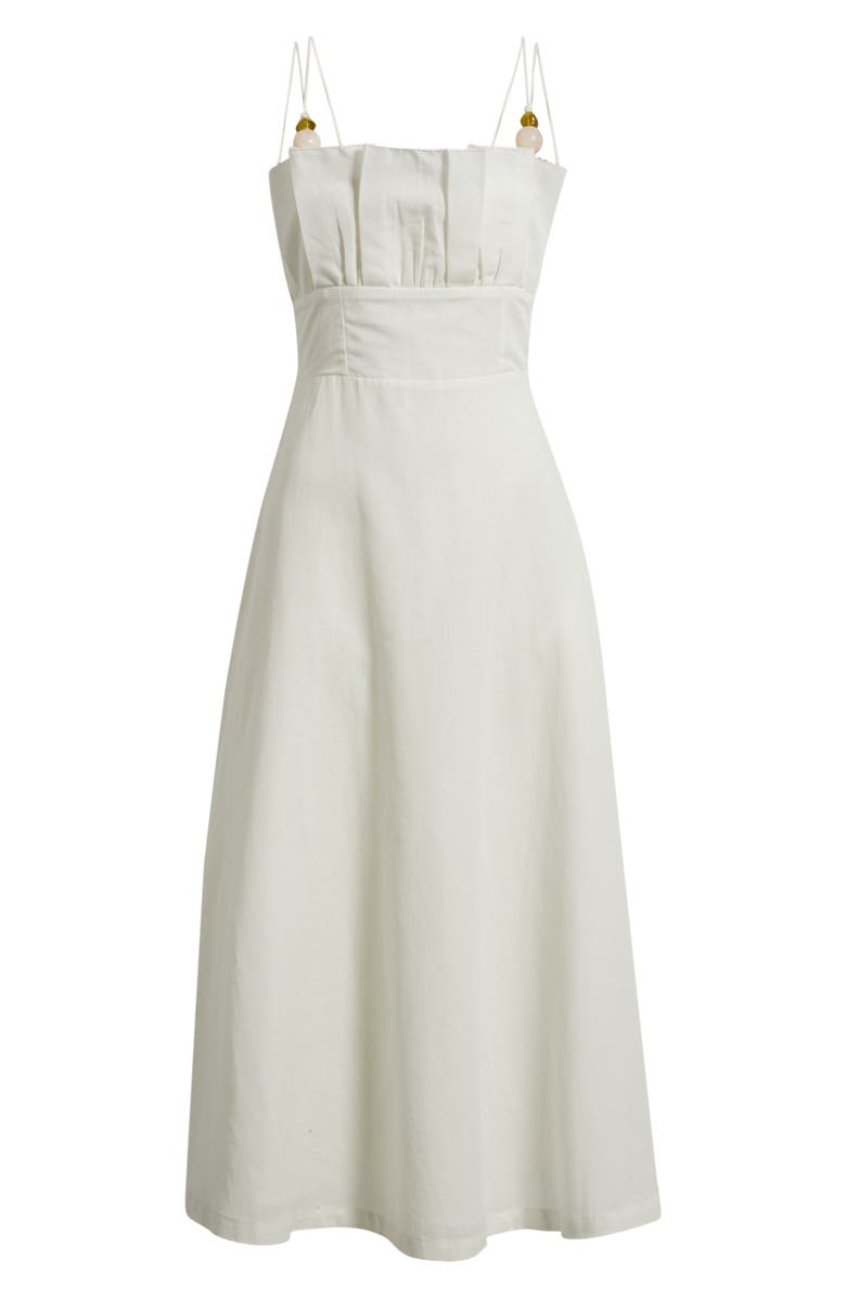 Cleobella Monique Sleeveless Cotton & Linen Midi Dress, Alternate, color, Ivory