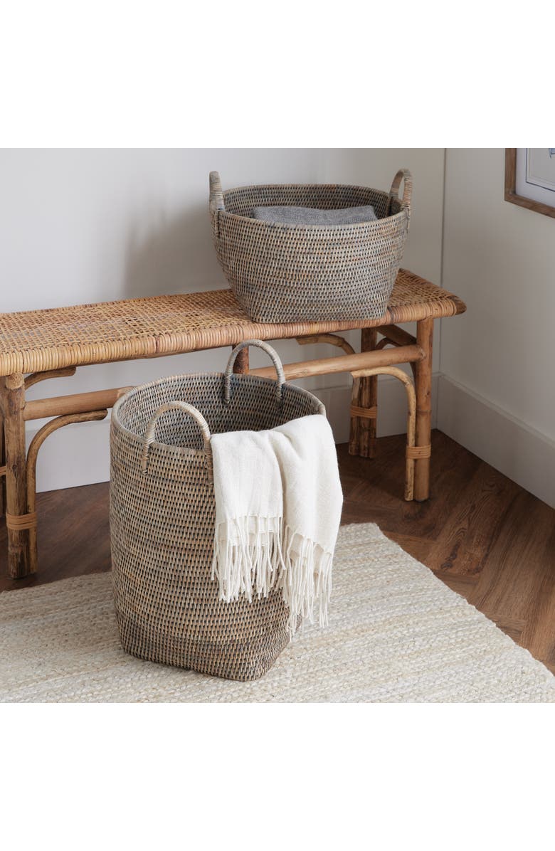 Napa Home & Garden Burma Rattan Orchard Decorative Baskets Set of 2, Alternate, color, Gray