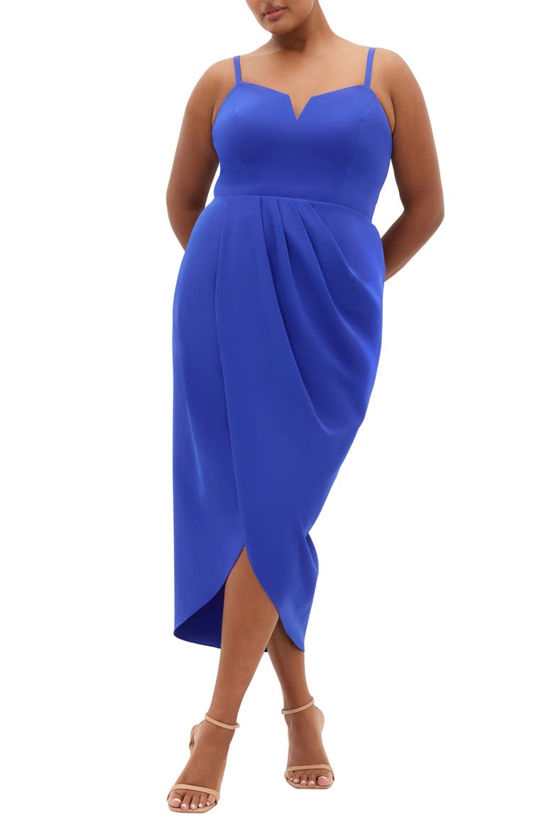 Sassy Flex Fit Tulip Midi Dress, Main, color, ULTRA BLUE