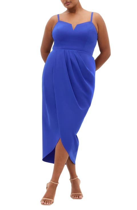 Sassy Flex Fit Tulip Midi Dress (Plus)