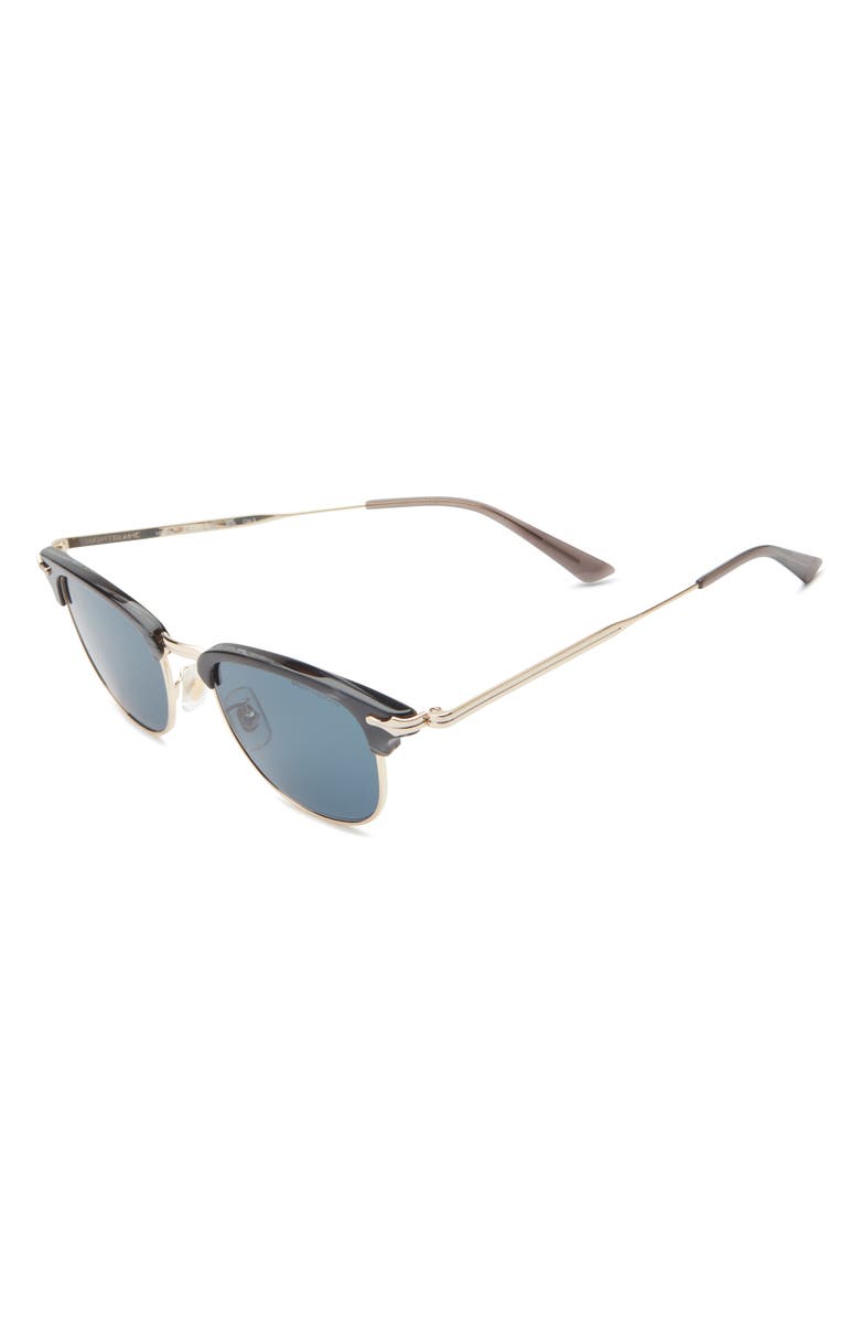 Montblanc 48mm Square Sunglasses, Main, color, Grey Gold Blue