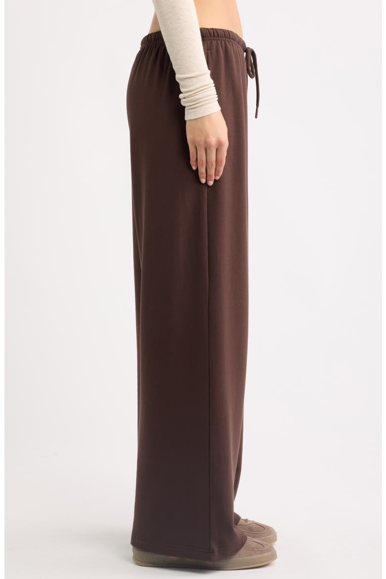 Narrow Waistband Baggy Wide Leg Sweatpants, Alternate, color, BROWN COFFEE