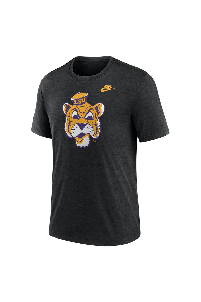 Men's Nike Heather Black LSU Tigers Blitz Legacy Primary Tri-Blend T-Shirt, Alternate, color, Heather Black