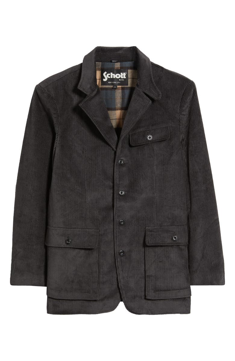 Schott NYC Weekend Corduroy Blazer, Alternate, color, Charcoal