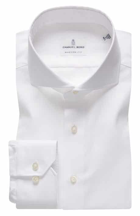 Emanuel Berg Traveller Modern Fit Cotton Dress Shirt