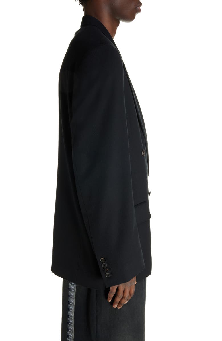 Balenciaga Regular Fit Double Breasted Wool Blazer, Alternate, color, Black