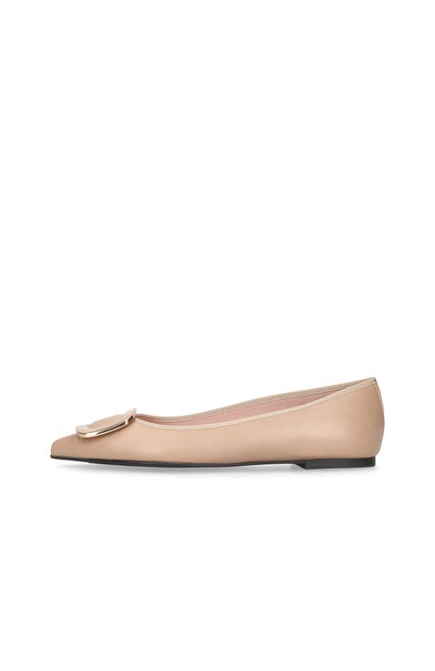 Pointed Toe Buckle Ballet Flat