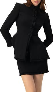 IVONNE Blazer with Fringe Detail