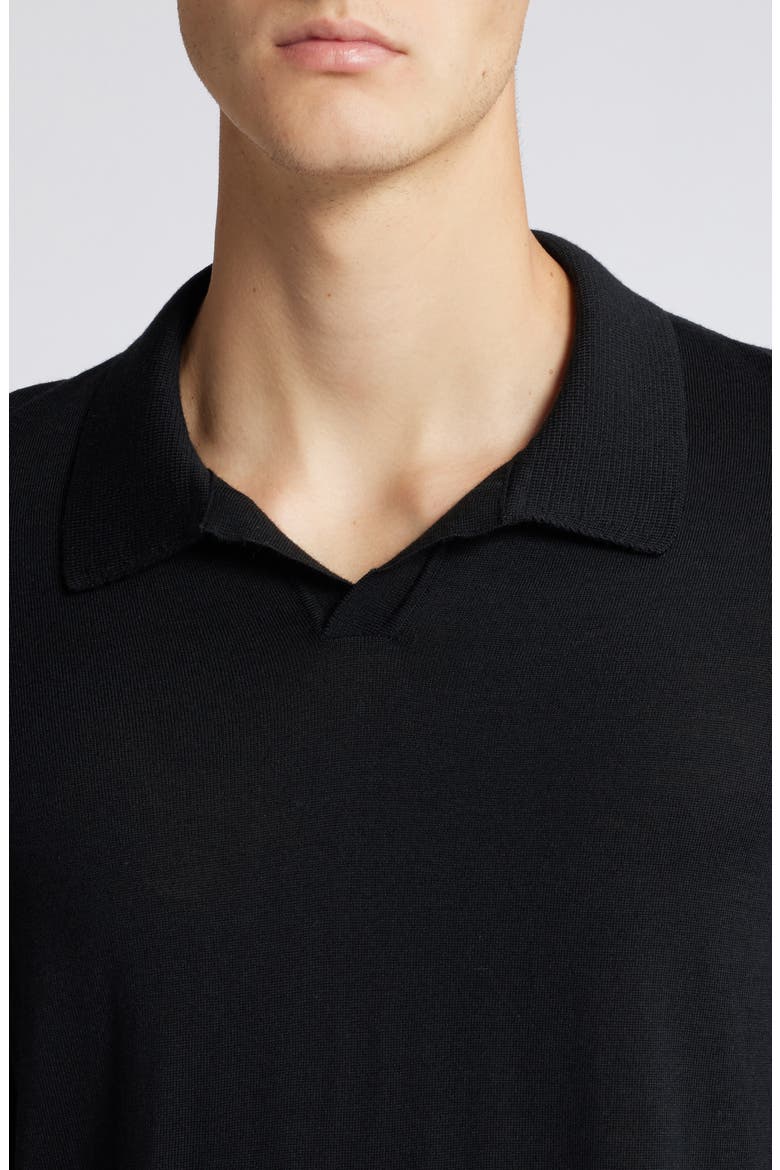 Enord Long Sleeve Wool Polo Sweater, Alternate, color, BLACK