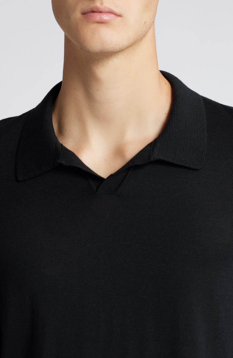 BOSS Enord Long Sleeve Wool Polo Sweater, Alternate, color, Black