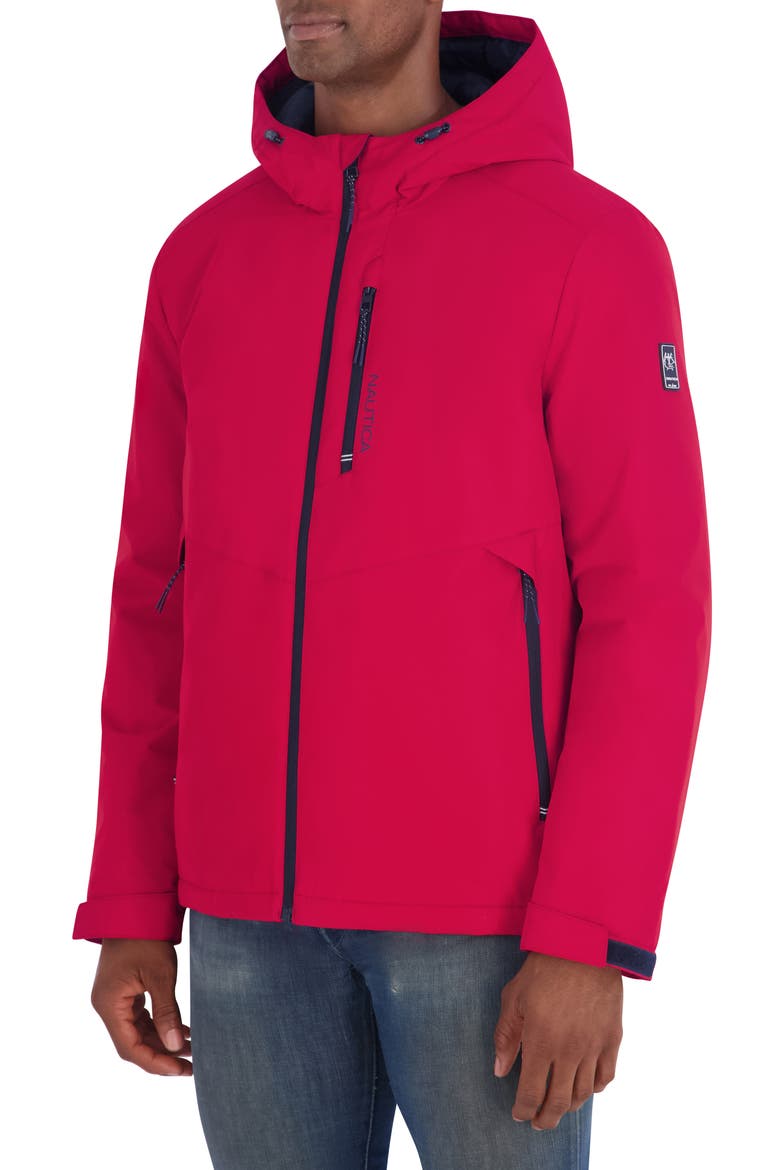 Hooded Rain Jacket, Alternate, color, RED