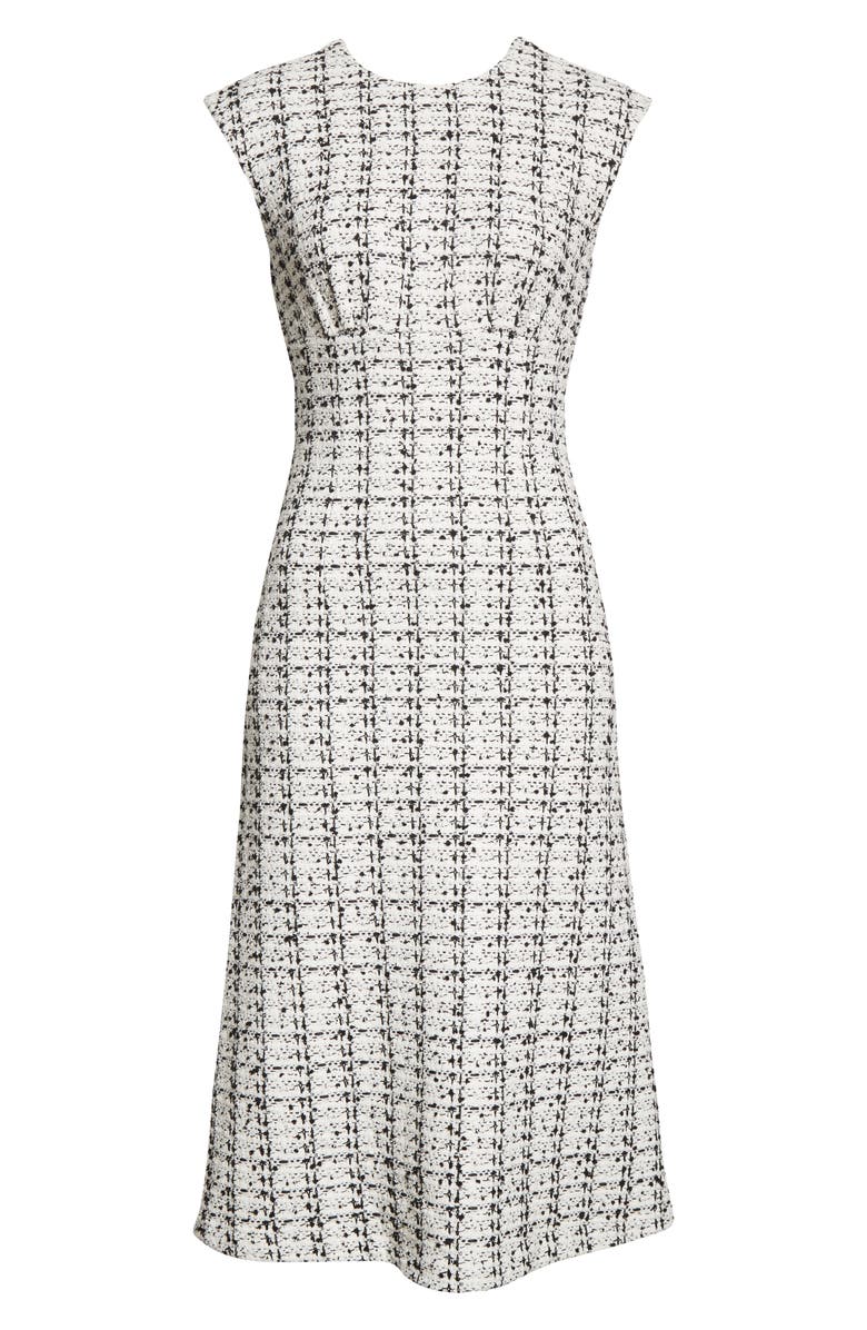 St. John Collection Plaid Textured Knit Tweed Dress, Alternate, color, 