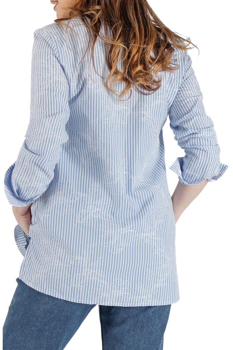 Camille Button-Up Maternity/Nursing Top, Alternate, color, BLUE