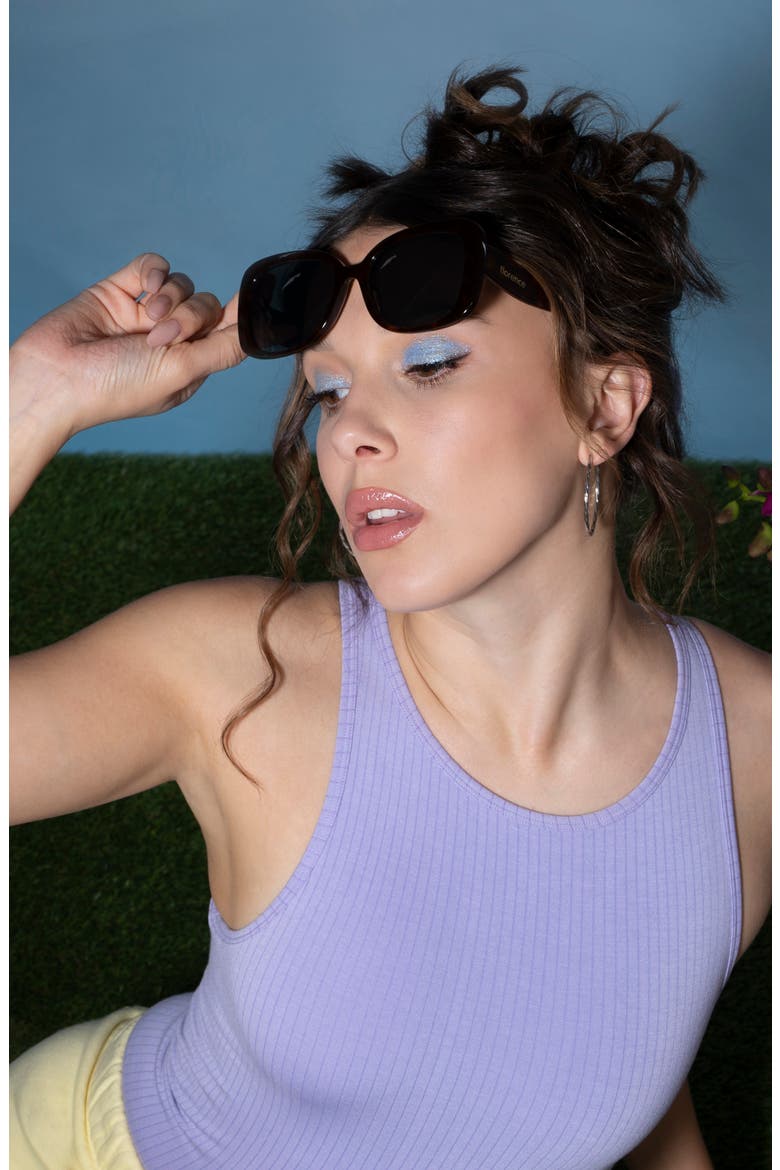 56mm Square Sunglasses, Alternate, color, TORT