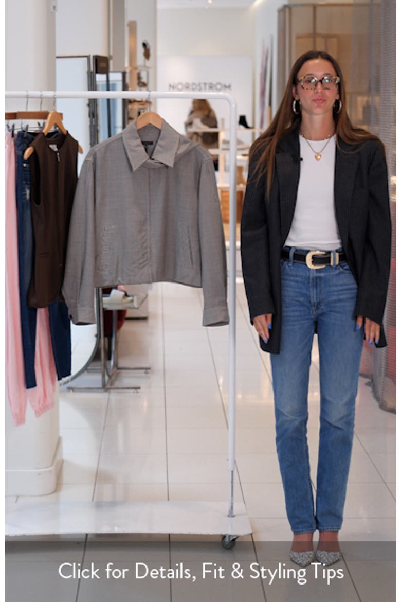 Krista Windowpane Check Wool Jacket with Attached Scarf video