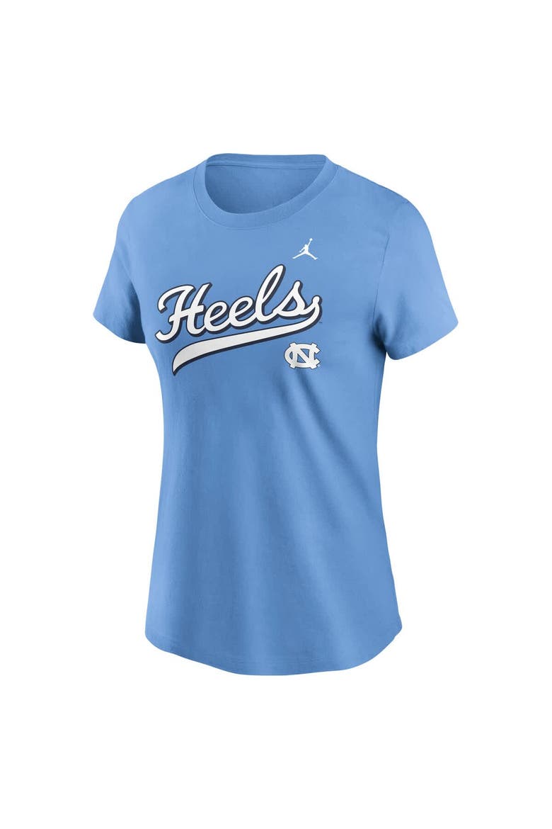 Women's Jordan Brand Carolina Blue North Carolina Tar Heels Local Script T-Shirt, Alternate, color, Light Blue