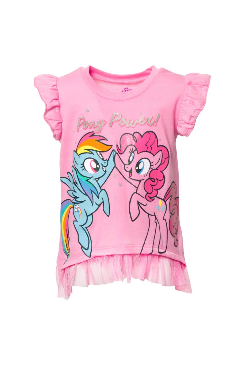 MY LITTLE PONY T-Shirt & Bike Shorts Set, Alternate, color, Pink
